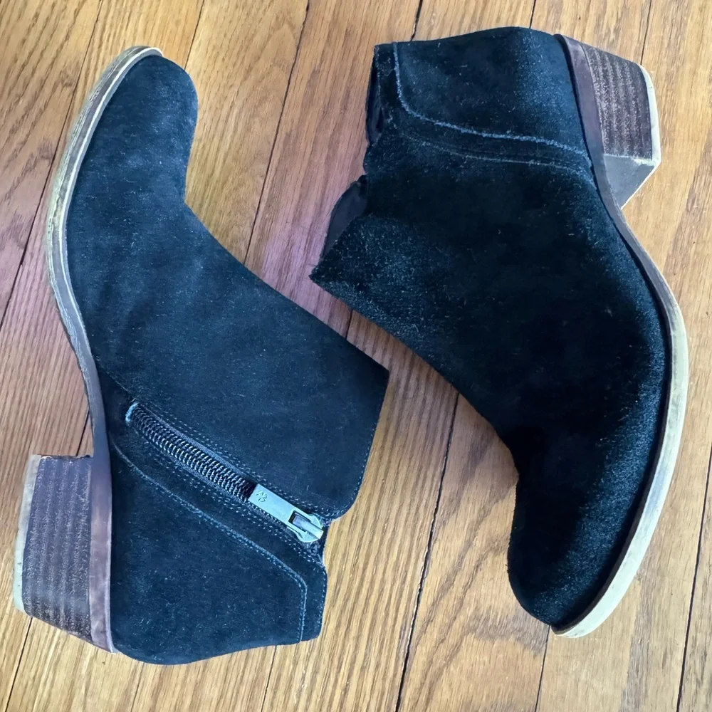 Lucky Brand Black Suede Ankle Boots